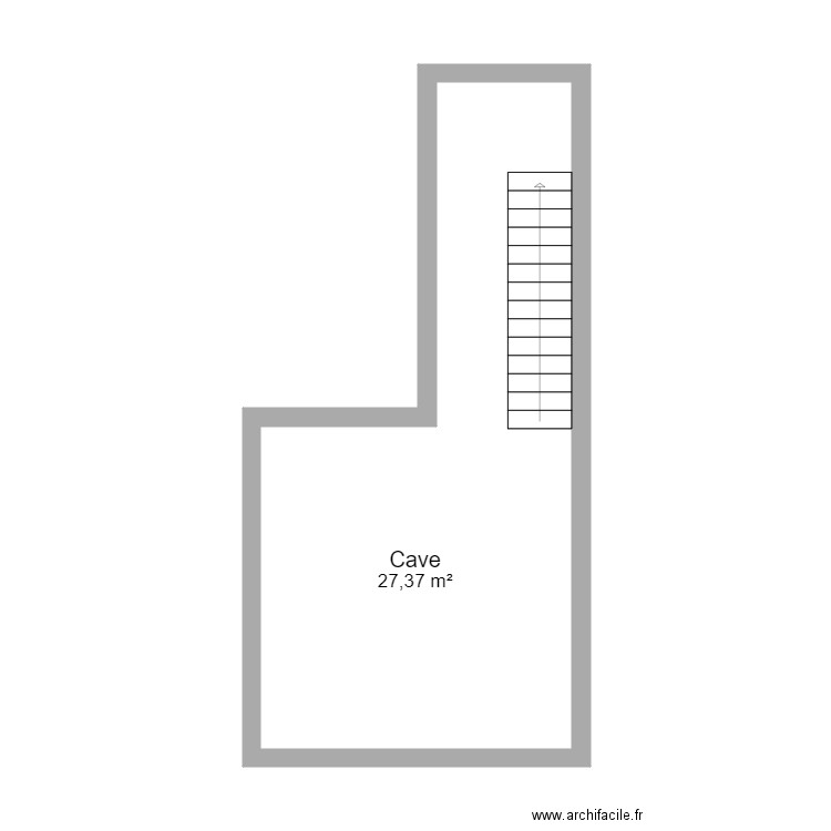 re du tram cave. Plan de 1 pièce et 27 m2