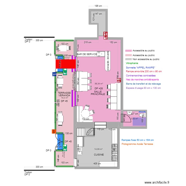 TATA THAI APRES TRAVAUX. Plan de 8 pièces et 79 m2