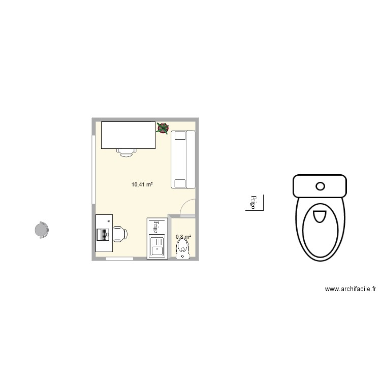 bureau12m2. Plan de 0 pièce et 0 m2