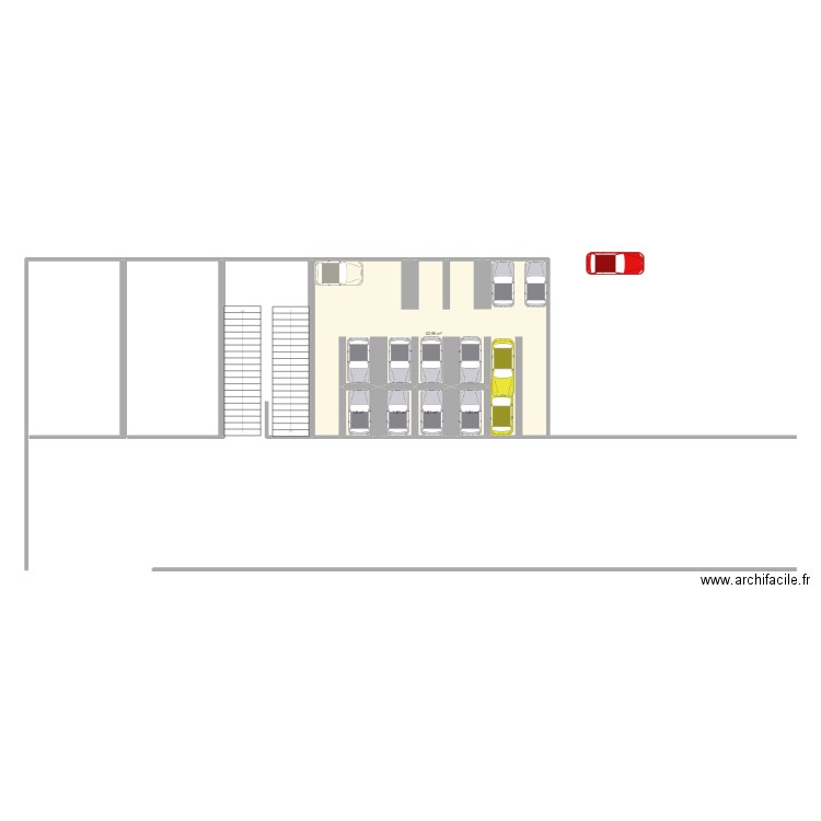 Bureau SC. Plan de 5 pièces et 50 m2