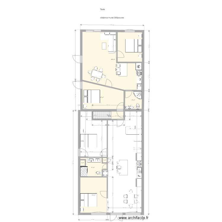 boucherie rdc bonnes mesures. Plan de 8 pièces et 87 m2