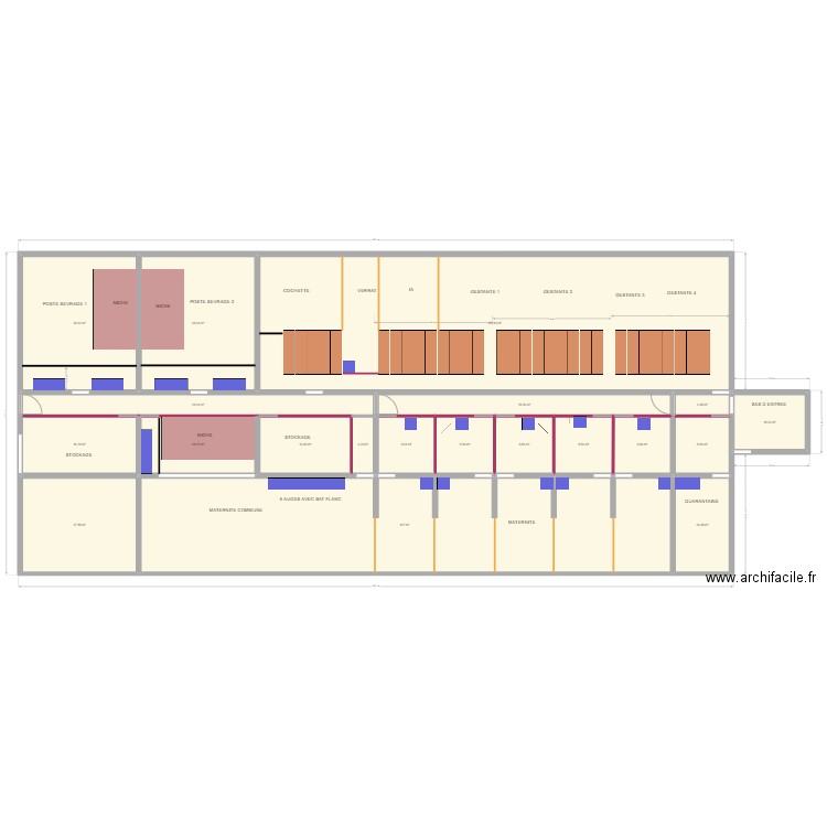 Naissage BULLOZ. Plan de 20 pièces et 558 m2