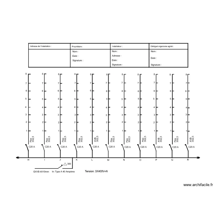 Sch&eacute;ma unifilaire 2. Plan de 