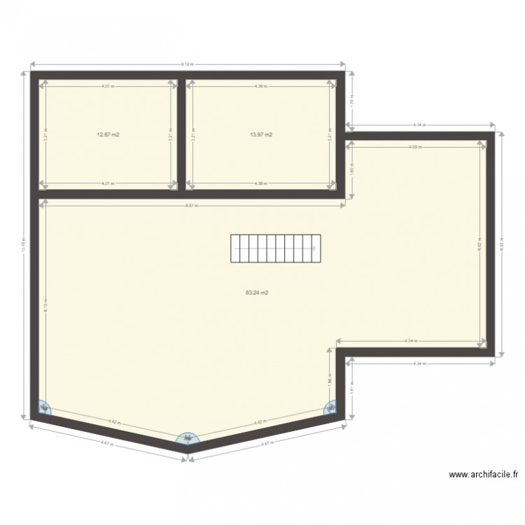 PLAN MEZZANINE. Plan de 3 pièces et 110 m2