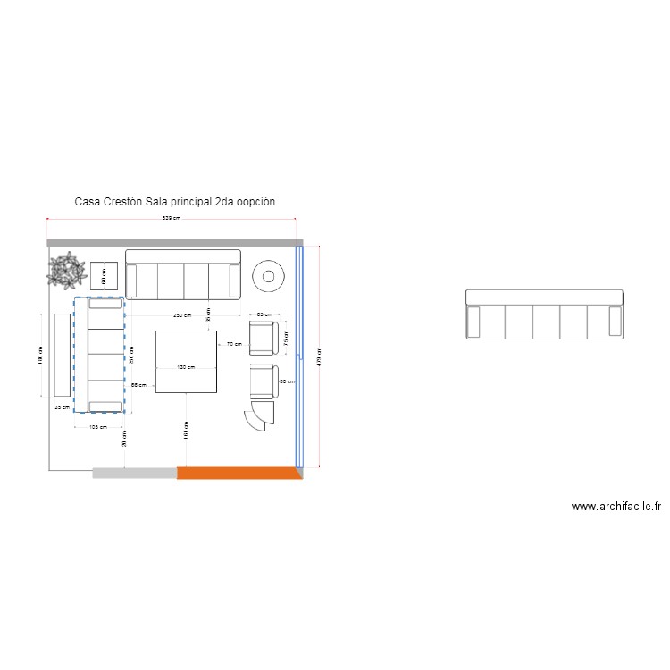 Casa Crestón Sala principal 2da opción. Plan de 0 pièce et 0 m2