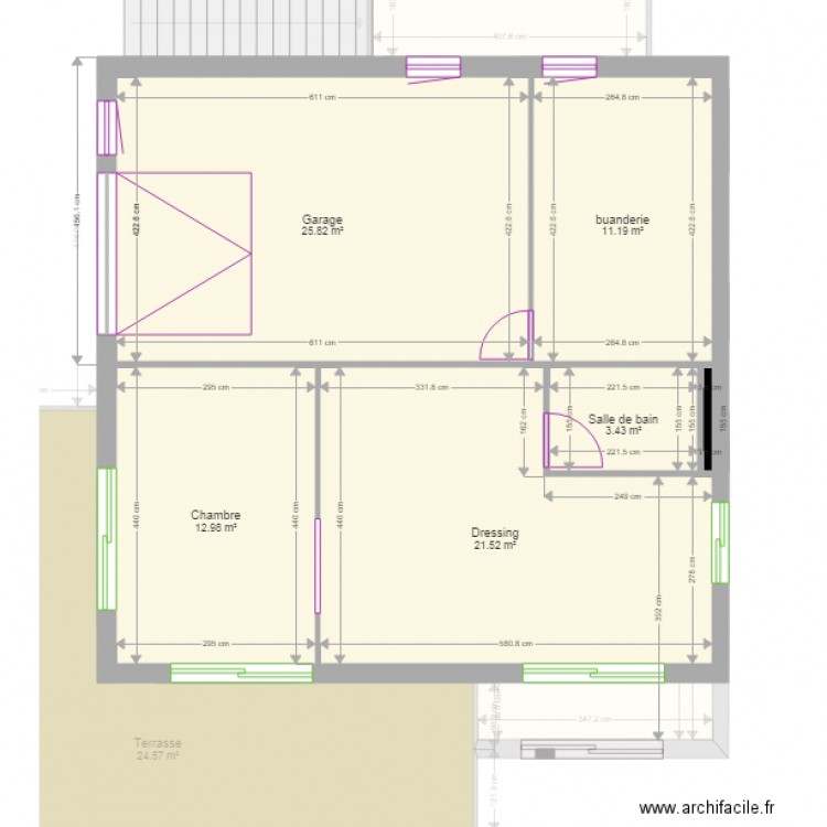 plan garage et RdC. Plan de 0 pièce et 0 m2