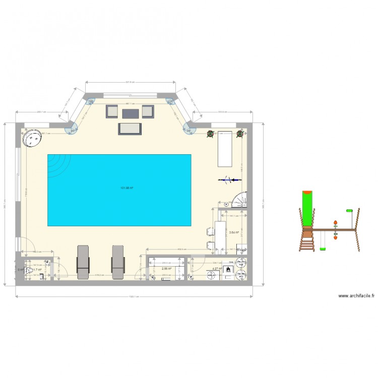 PISCINE. Plan de 0 pièce et 0 m2