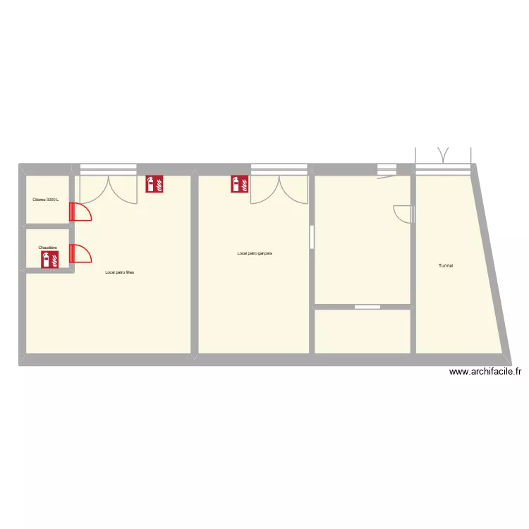 Caves Patros F et G. Plan de 5  et 163 m²
