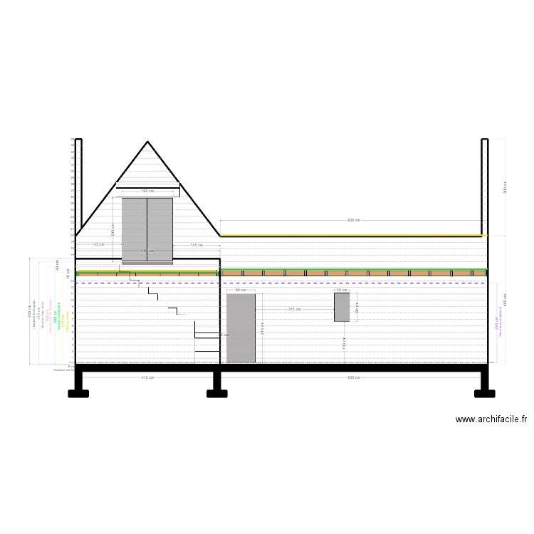 MAISON FACADE EST. Plan de 0 pièce et 0 m2
