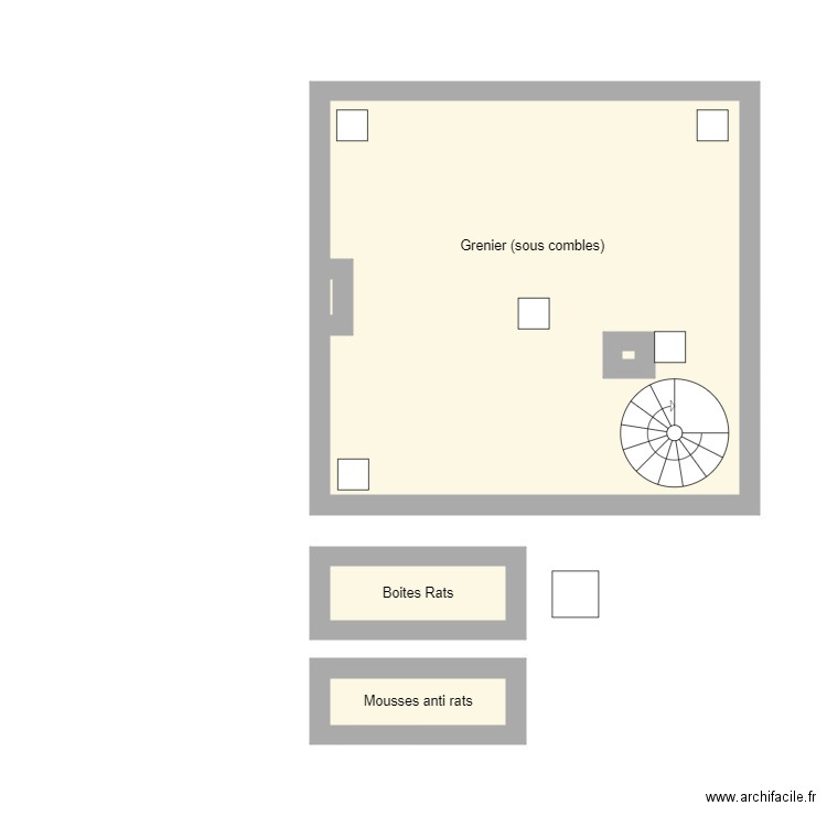 Maison Tintinger. Plan de 5 pièces et 30 m2