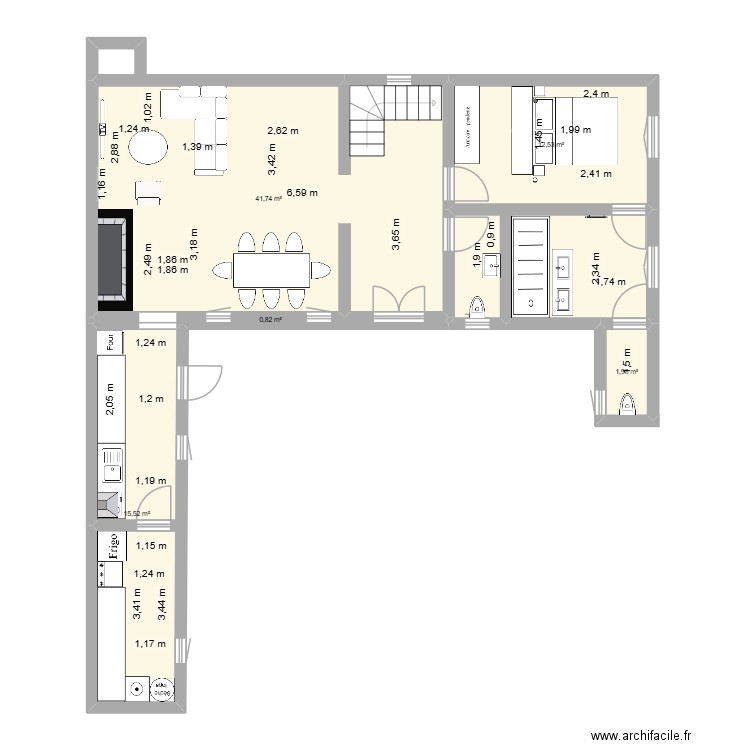 IZY - RDC. Plan de 6 pièces et 83 m2