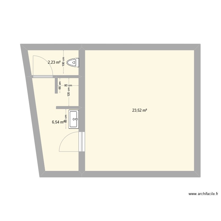 CH 04. Plan de 3 pièces et 32 m2