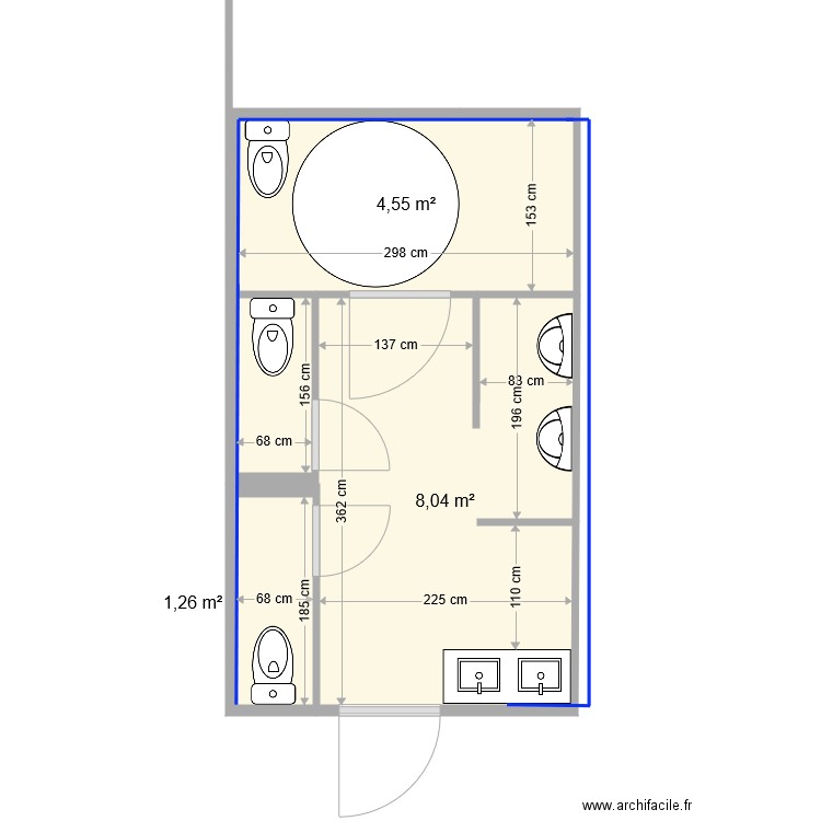 Projet wc 4. Plan de 0 pièce et 0 m2