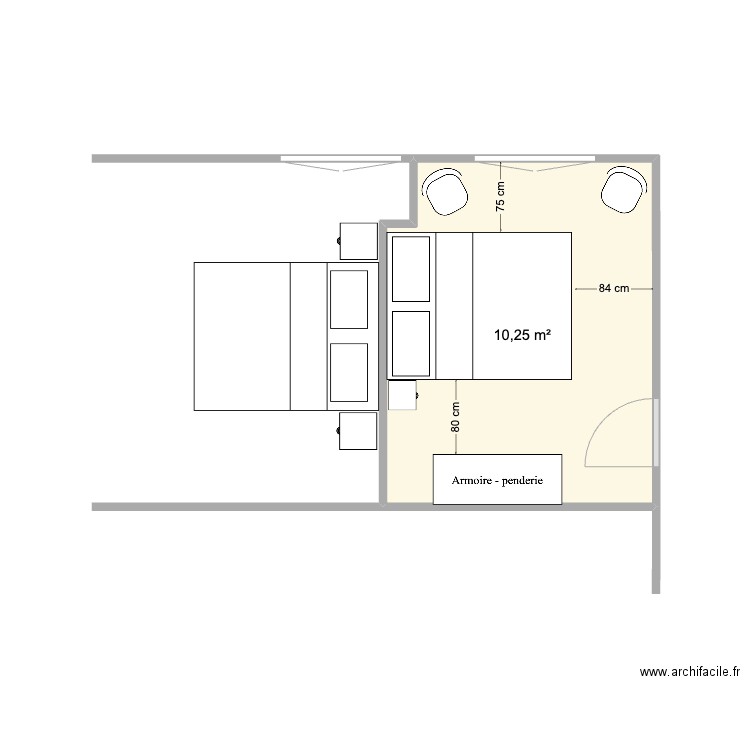 Bureau 2 agrandi. Plan de 0 pièce et 0 m2