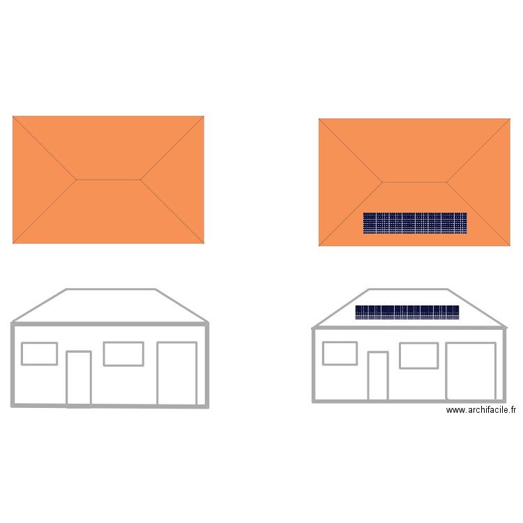 Toiture panneaux. Plan de 7 pièces et 123 m2