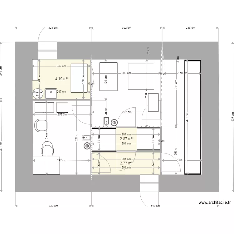 local conditionnement oeufs. Plan de 