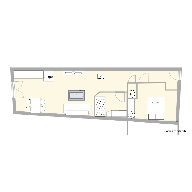 maison tronville wc chambre placard. Plan de 4 pièces et 51 m2