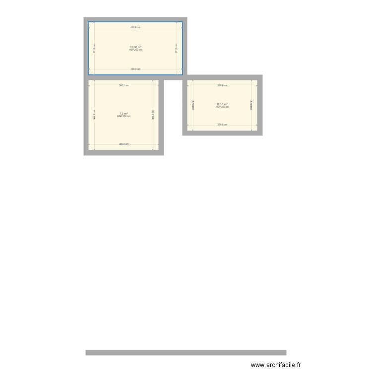 Appartement Marin. Plan de 3 pièces et 35 m2