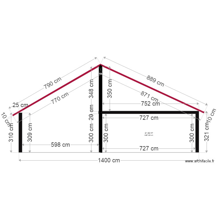 Coupe ouest. Plan de 0 pièce et 0 m2