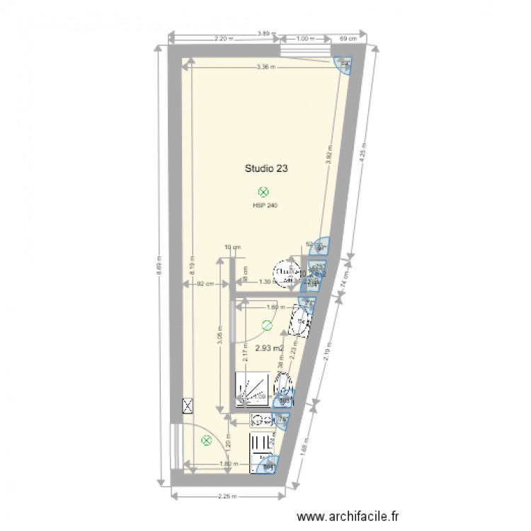 STUDIO 23. Plan de 0 pièce et 0 m2