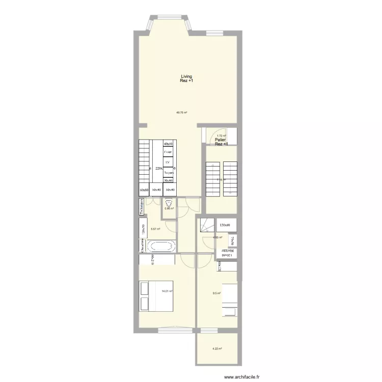 Marie Jos&eacute; Rez1 New3Mesures ok mezzanine. Plan de 0 pièce et 0 m2