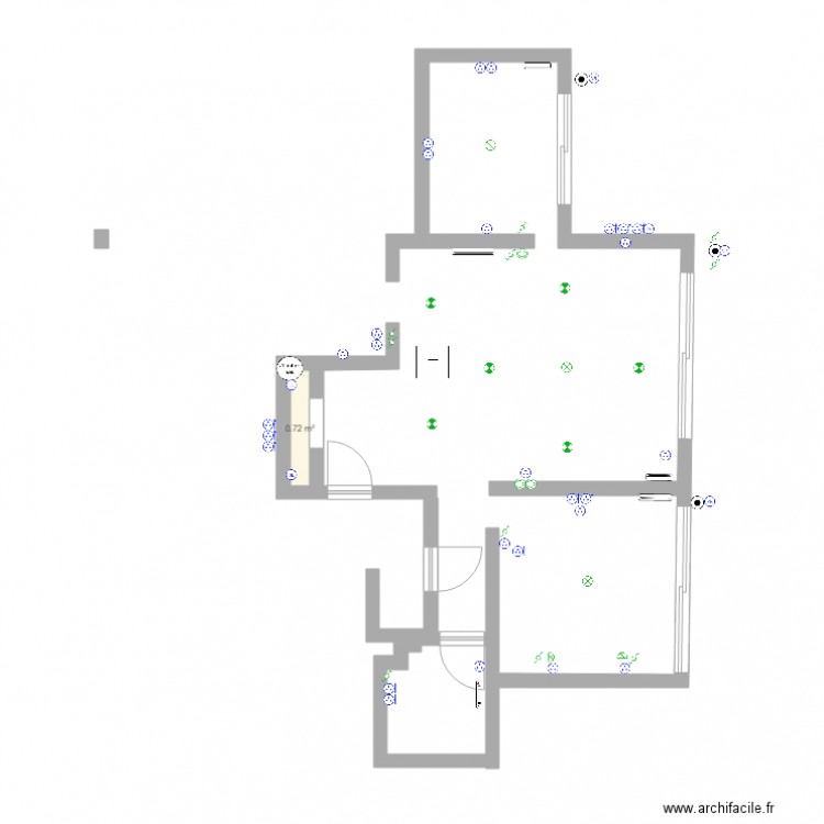 AppartRéno2. Plan de 1 pièce et 1 m2