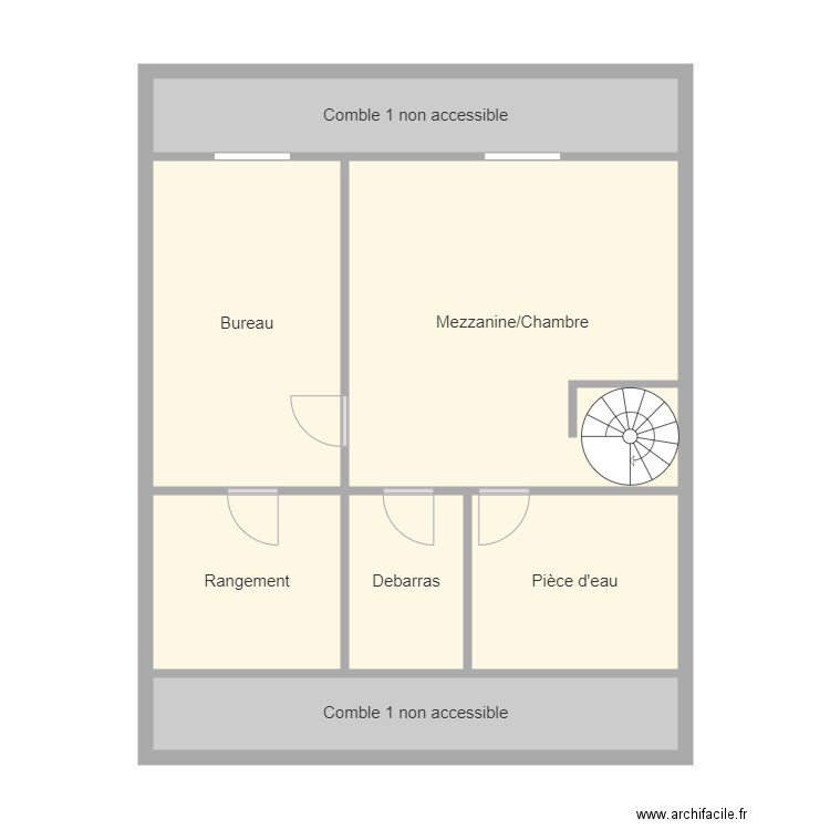 fraux 2e etage. Plan de 7 pièces et 65 m2