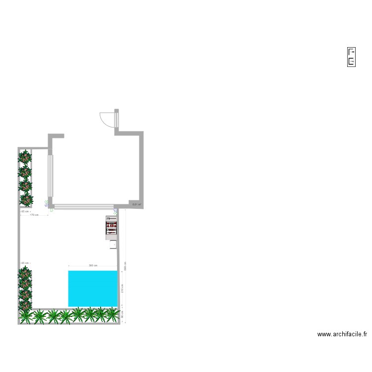 terrasse  PISCINE et vegetations. Plan de 0 pièce et 0 m2