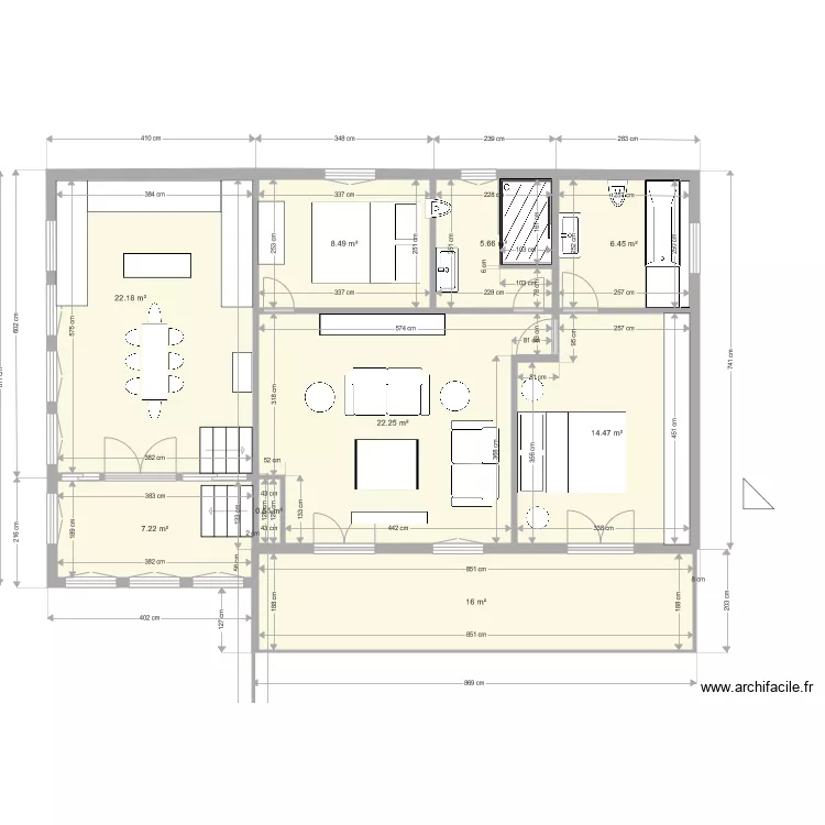 Monts d Enhaut 10 Chalet cuisine en bas. Plan de 
