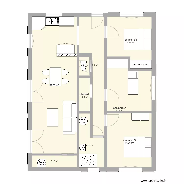 appart arlac elsa1. Plan de 