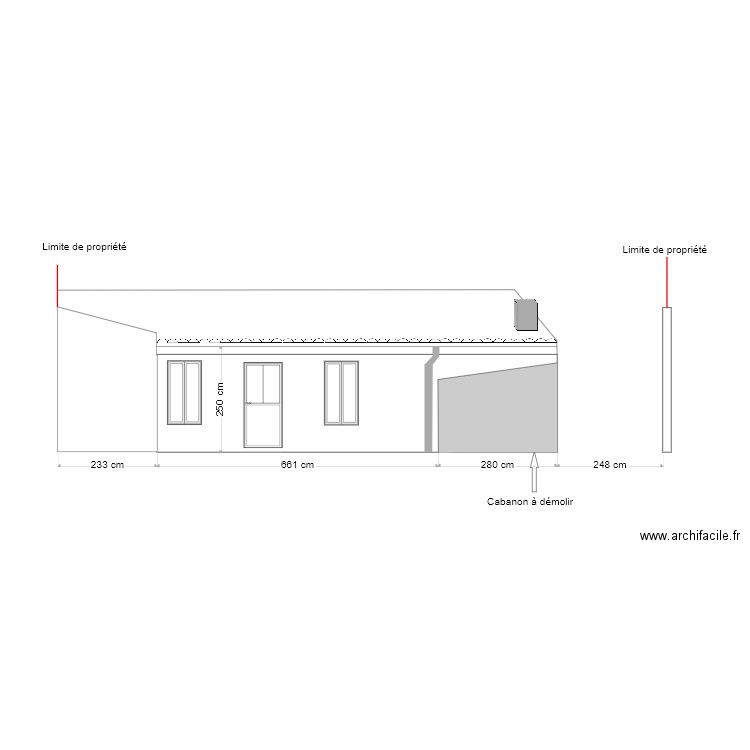 Facade Jardin originale. Plan de 0 pièce et 0 m2