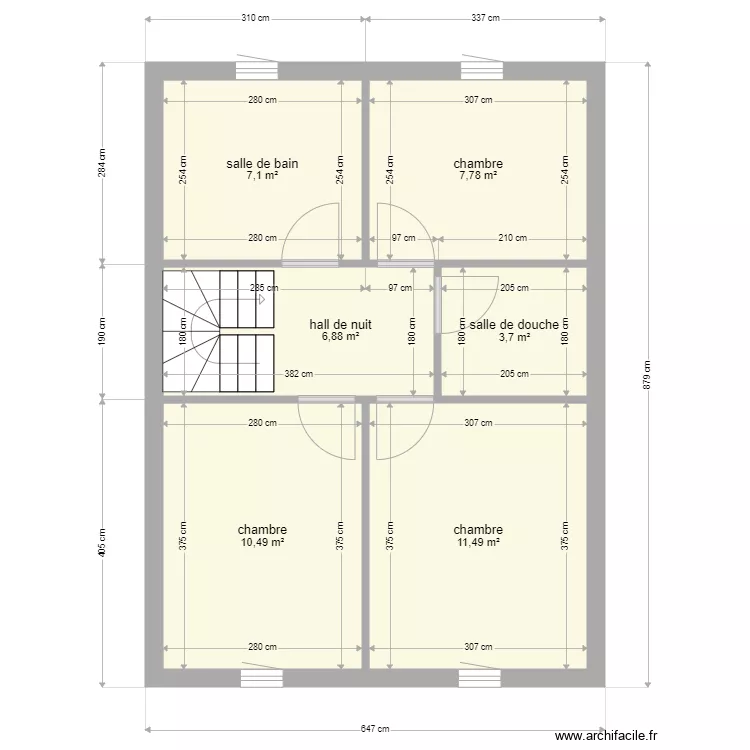 Plan maison Et 1 2F. Plan de 