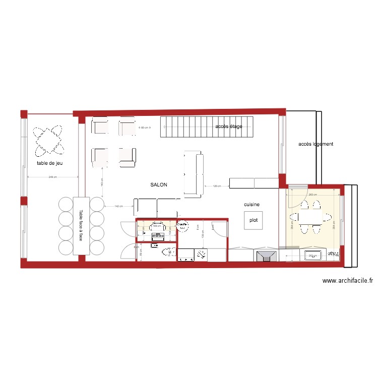 plan projet rdc Levy. Plan de 0 pièce et 0 m2