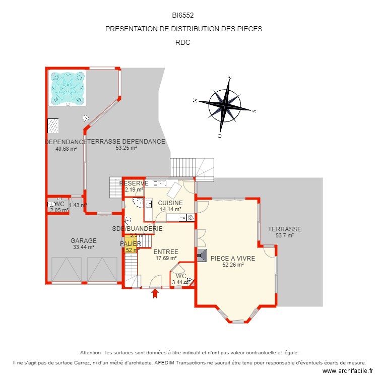 BI 6552 rdc ef. Plan de 0 pièce et 0 m2