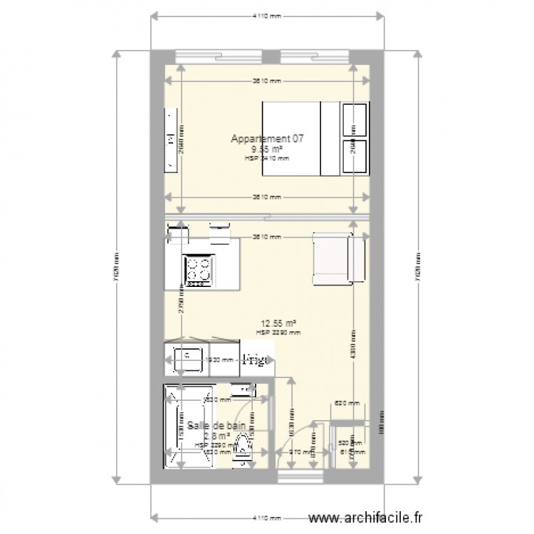 Appartement 29 pour demande permis ville. Plan de 0 pièce et 0 m2