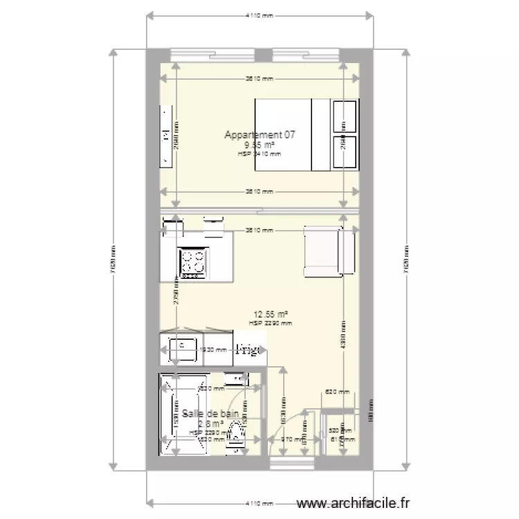 Appartement 29 pour demande permis ville. Plan de 