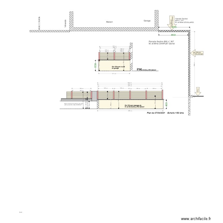 Sébastien LA CLÖTURE ALU  Clôture mitoyenne côté abri de jardin. Plan de 0 pièce et 0 m2