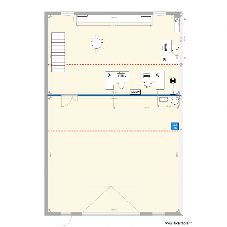 bureau bas. Plan de 0 pièce et 0 m2