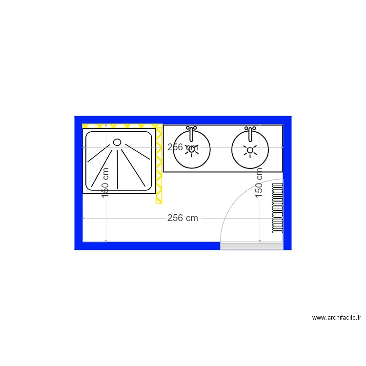 Salle de Bain S Lefeu avant travaux. Plan de 0 pièce et 0 m2