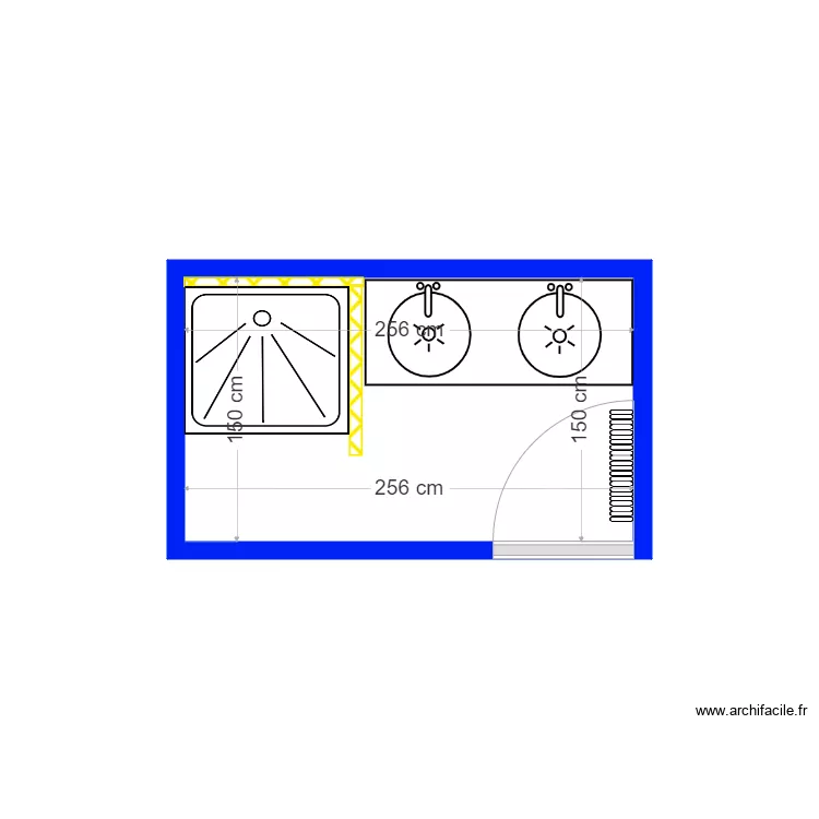 Salle de Bain S Lefeu avant travaux. Plan de Salle de Bain S Lefeu avant travaux. Plan de