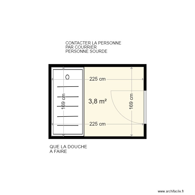 DINGREVILLE  J LOUIS . Plan de 1 pièce et 4 m2