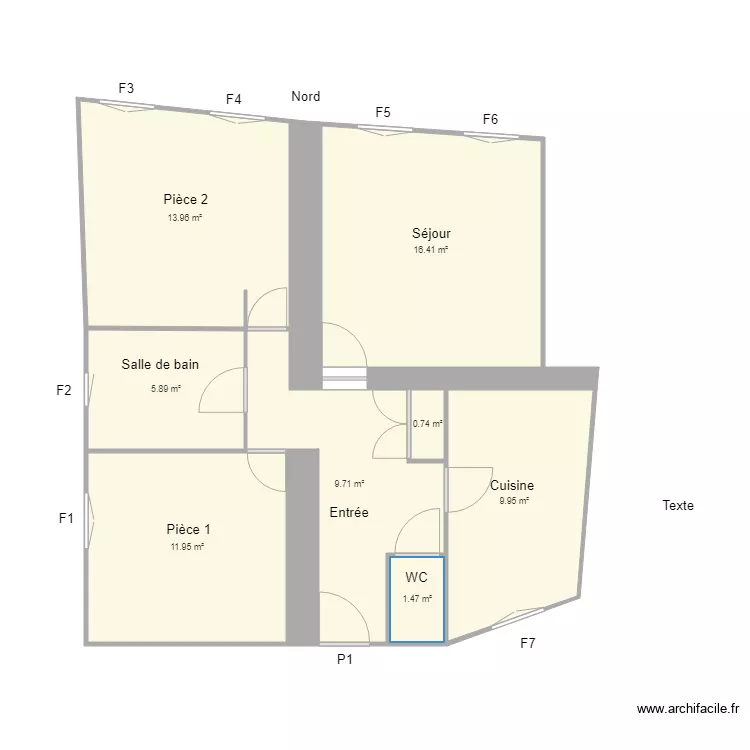 Gardon appartement 3 pi&eacute;ces. Plan de 