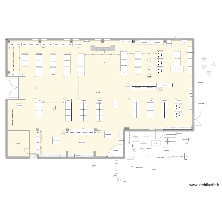 Socomenal après. Plan de 2 pièces et 475 m2