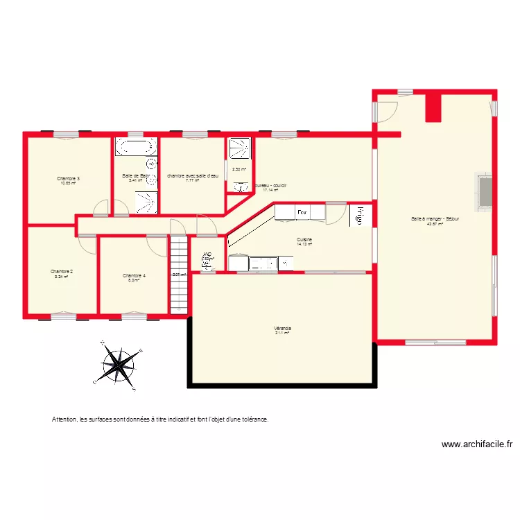 BI2148 PLAN 1ER ETAGE NON COTE. Plan de BI2148 PLAN 1ER ETAGE NON COTE. Plan de