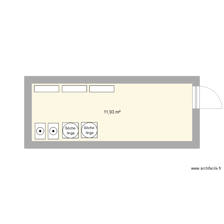 Buanderie. Plan de 0 pièce et 0 m2