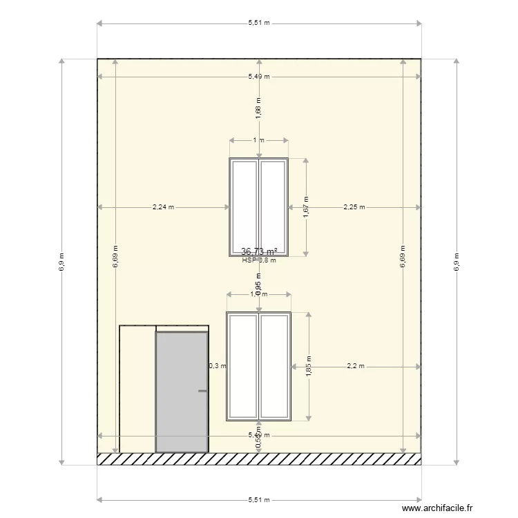 plan fa&ccedil;ade avant Fains Veel. Plan de 