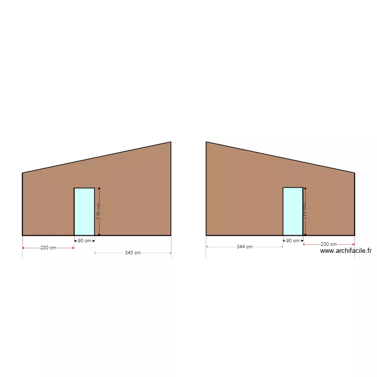 facade est et ouest. Plan de 