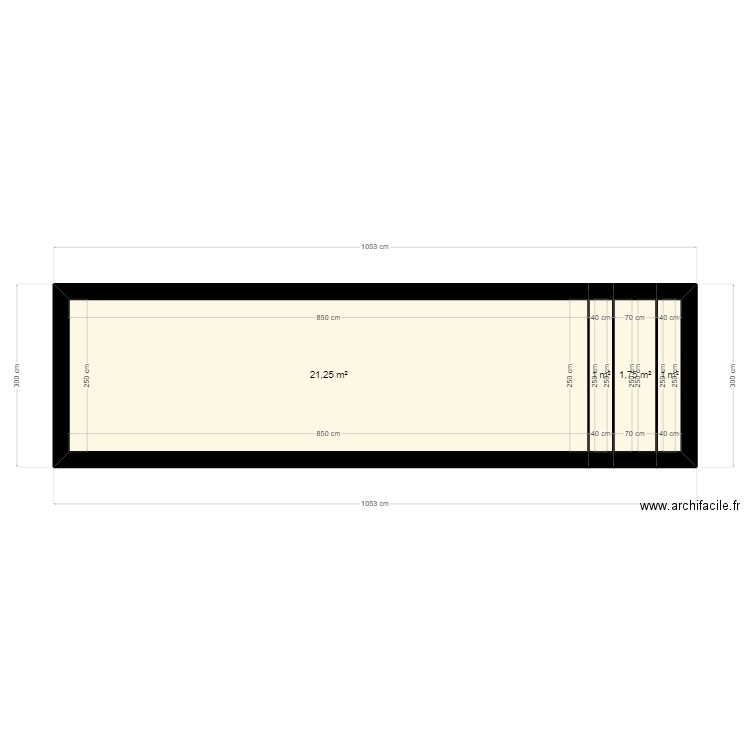 pisclau1. Plan de 4 pièces et 25 m2