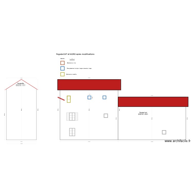 Façades st Geoirs façades EST et NORD Modifiées. Plan de 0 pièce et 0 m2