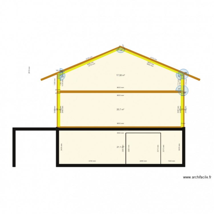 plan en coupe. Plan de 0 pièce et 0 m2